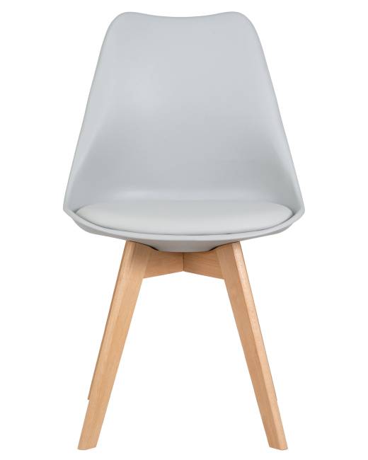 Набор 4 шт Стул обеденный DOBRIN JERRY SOFT, ножки светлый бук, цвет сиденья светло-серый (GR-01)