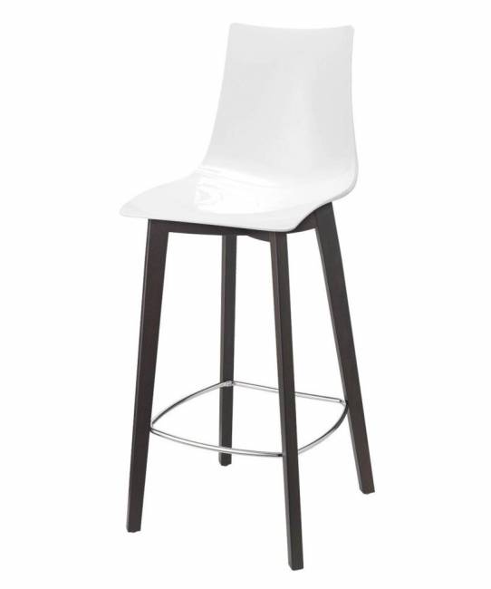 Стул барный пластиковый Natural Zebra Antishock венге, белый 480х500х1140 мм