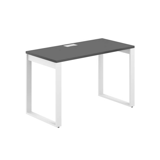 AG.104.AN.L.72.WH  / Стол 1200х700х750  / профиль О-образный: 70х20 белый; лючок: серебро; столешница: антрацит