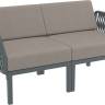 Диван пластиковый двухместный с подушками Portofino Lounge темно-серый, светло-коричневый 1600х800х690 мм Диван пластиковый двухместный с подушками Portofino Lounge темно-серый, светло-коричневый 1600х800х690 мм
