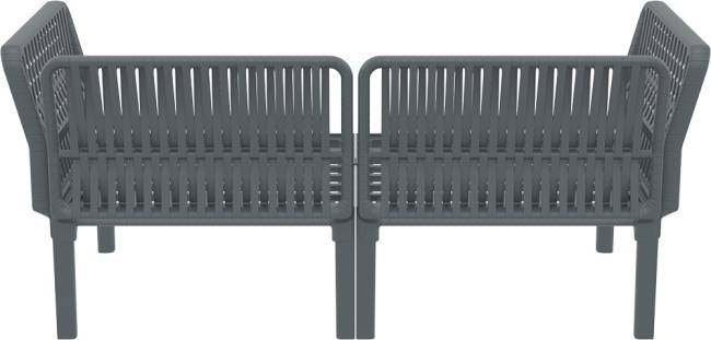 Диван пластиковый двухместный с подушками Portofino Lounge темно-серый, светло-коричневый 1600х800х690 мм Диван пластиковый двухместный с подушками Portofino Lounge темно-серый, светло-коричневый 1600х800х690 мм