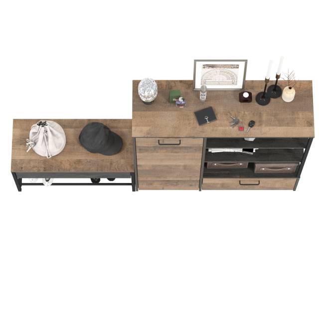 Комод с ящиком и нишами и обувница с сиденьем Трувор цвет дуб гранж песочный/интра