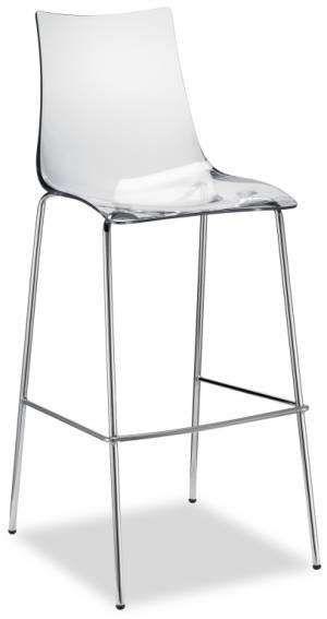 Стул барный прозрачный Zebra Antishock хром, прозрачный 510х530х1160 мм