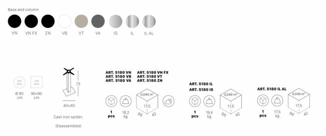 Подстолье металлическое Tiffany сатинированный стальной 400х400х730 мм