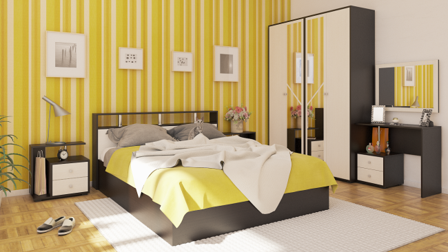 Спальня Камелия № 2 с кроватью 1600 цвет венге/дуб лоредо