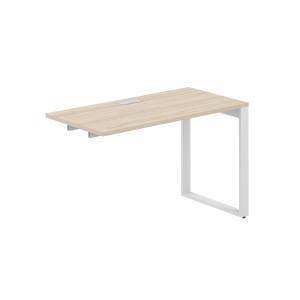 AG.181.AR.L.72.WH / Секция рабочей станции 1200х600х750 / профиль О-образный: 70х20 белый; лючок: серебро; столешница: акация равелло