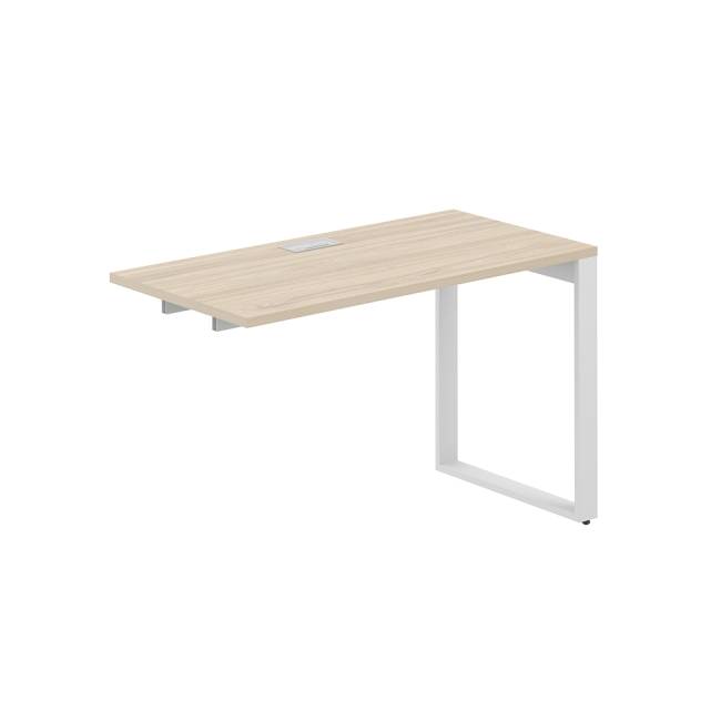 AG.181.AR.L.72.WH / Секция рабочей станции 1200х600х750 / профиль О-образный: 70х20 белый; лючок: серебро; столешница: акация равелло