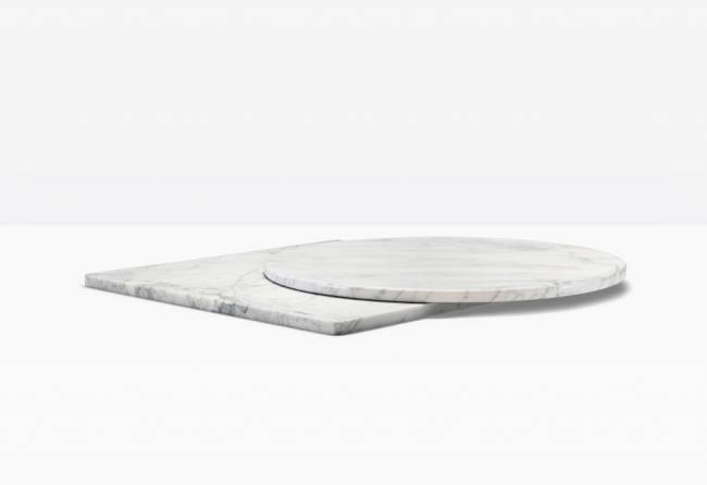 Столешница мраморная Bianco Carrara белый глянцевый мрамор Ø900х20 мм