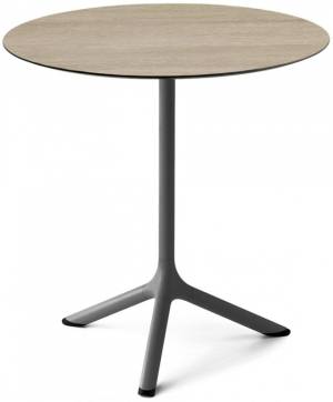 Стол ламинированный обеденный Tripe антрацит, состаренный дуб тортора Ø700х740 мм