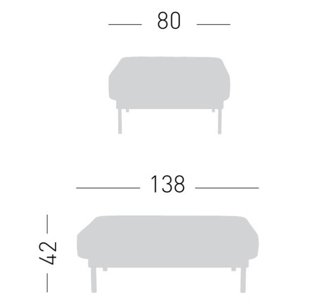 Пуф мягкий Solaya 2 1380х800х420 мм