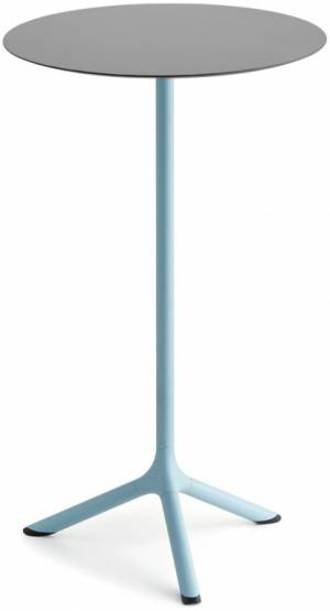 Стол ламинированный барный Tripe голубой, светло-серый Ø600х1100 мм