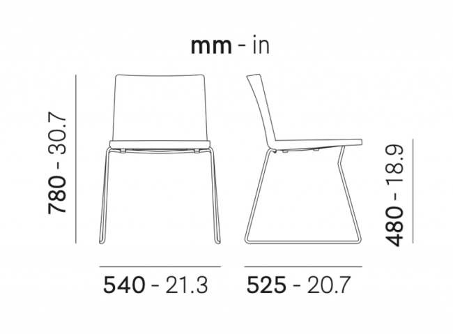 Стул с мягкой обивкой на полозьях Osaka черный 540х525х780 мм