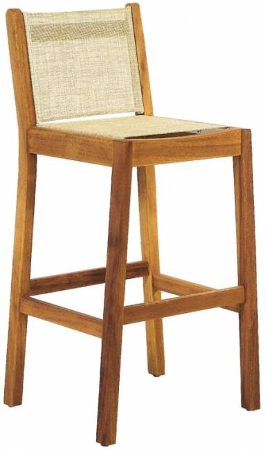 Стул деревянный барный Mindos Textilene 500х450х1050 мм