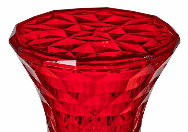 Стул-пуф Stone прозрачный красный