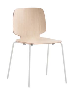 Стул деревянный Babila белый, беленый ясень 520х520х805 мм