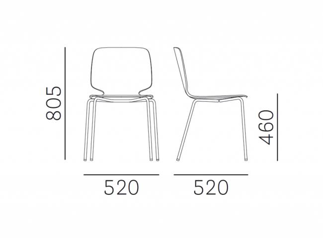 Стул деревянный Babila белый, беленый ясень 520х520х805 мм