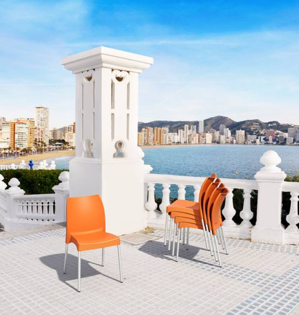 Стул пластиковый Vita оранжевый 440х530х800 мм