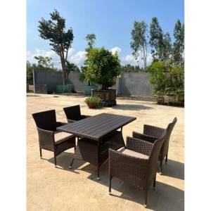 Комплект мебели из иск. ротанга AM-196B/T196 Brown (4+1) Комплект мебели из иск. ротанга AM-196B/T196 Brown (4+1)