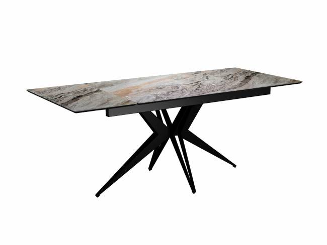 Стол DikLine DKS140 керамика Venetian Brown Light глянец, подстолье черное, опоры черные (2уп.)