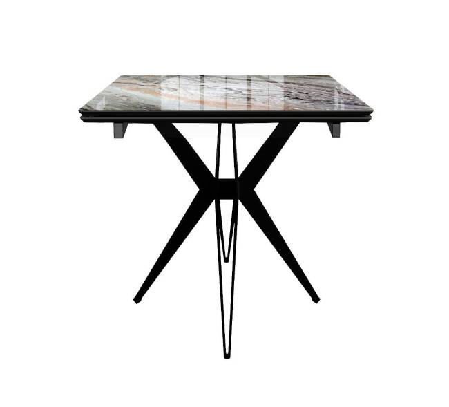 Стол DikLine DKS140 керамика Venetian Brown Light глянец, подстолье черное, опоры черные (2уп.)