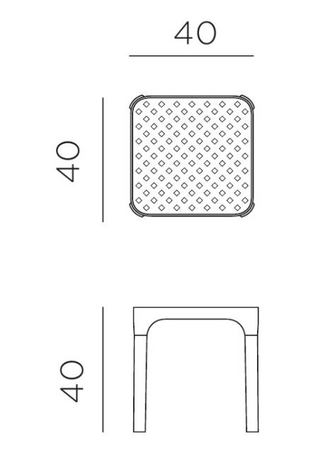 Столик пластиковый журнальный Net Table 40 бежевый 400х400х400 мм