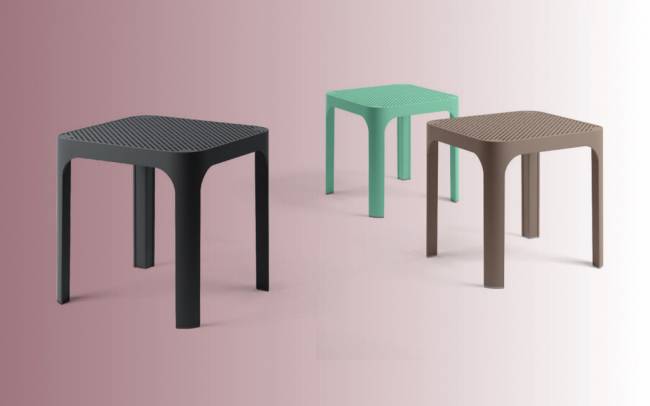 Столик пластиковый журнальный Net Table 40 бежевый 400х400х400 мм