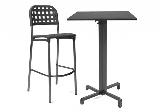 Подстолье металлическое барное Ibisco High Special антрацит 525х490х1070 мм