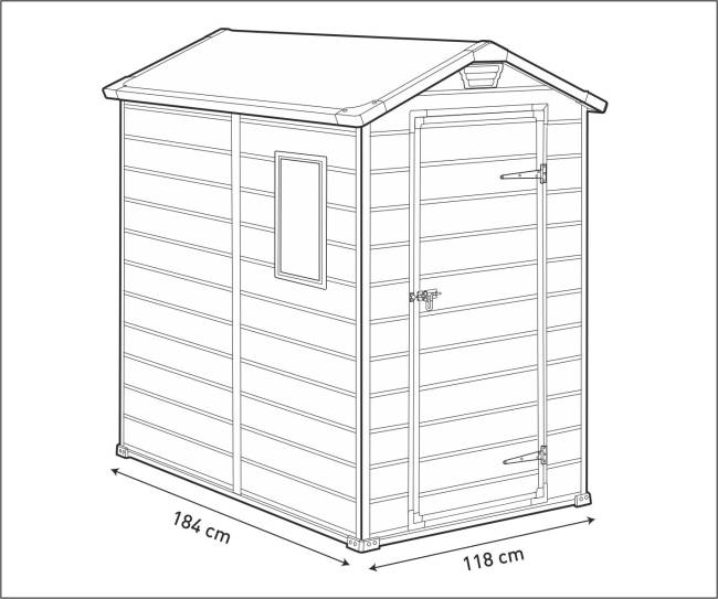 Сарай "Манор 4х6" (размеры 118 x 184 см), бежевый Сарай "Манор 4х6" (размеры 118 x 184 см), бежевый