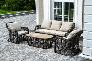 "Ницца" лаунж-зона из искусственного ротанга, цвет бронзовый