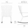 Кресло-качалка пластиковое с подушкой Folio агава, бежевый 720х810-925х1190-1125 мм