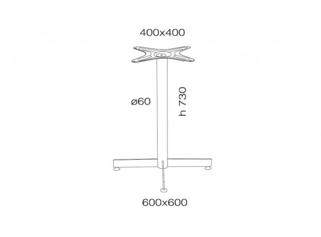 Подстолье металлическое Gama 600х600х730 мм
