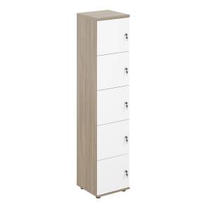 SG.818.OD.WH / Локер 5 ячеек 400х400х1866 / корпус: дуб темный; фасады: белый