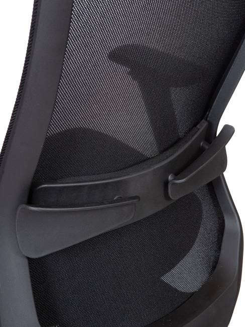 Кресло офисное / Комо блэк / Como black / черный пластик / черная сетка / черная ткань