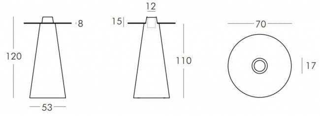 Стол пластиковый барный светящийся Peak Lighting белый Ø700х1200 мм