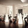 Стол пластиковый барный светящийся Peak Lighting белый Ø700х1200 мм