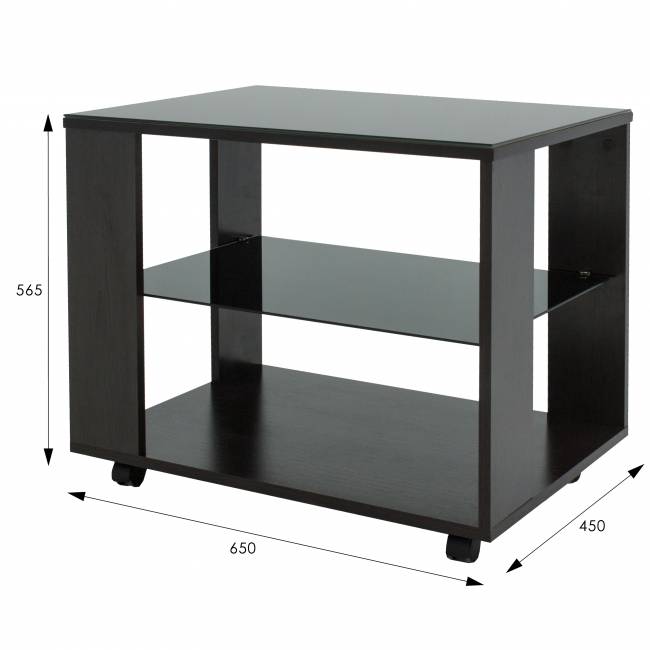 Стол журнальный BeautyStyle 5 венге/стекло черное