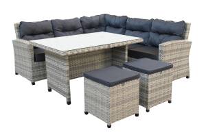 Набор мебели из искусственного ротанга Версаль, серо-белый, серый