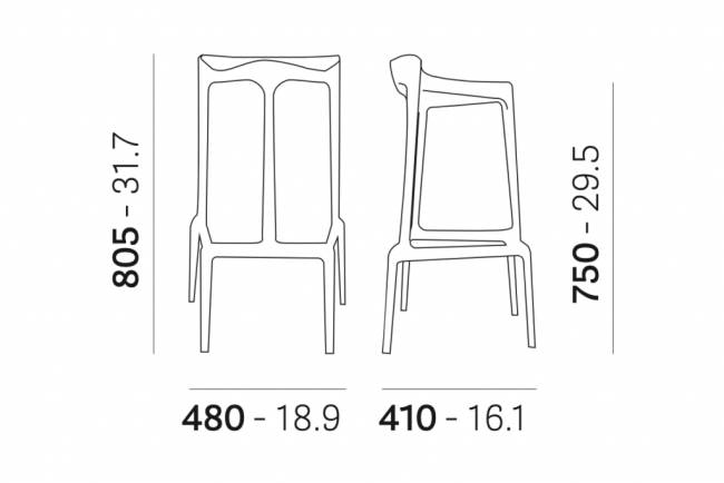 Табурет пластиковый барный Happy белый 480х410х805 мм