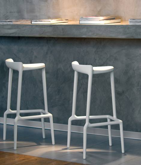 Табурет пластиковый барный Happy белый 480х410х805 мм