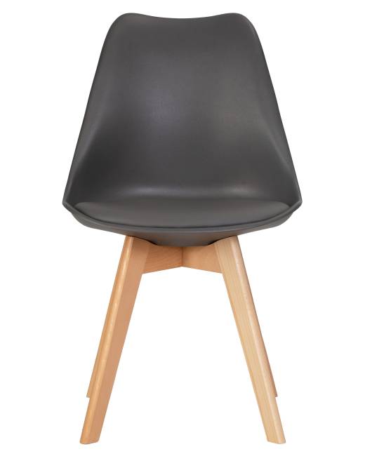 Набор 4 шт Стул обеденный DOBRIN JERRY SOFT, ножки светлый бук, цвет сиденья темно-серый (G-04)