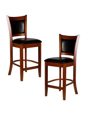 Набор 2 шт Стул полубарный DOBRIN GARRY COUNTER, шоколад, черный