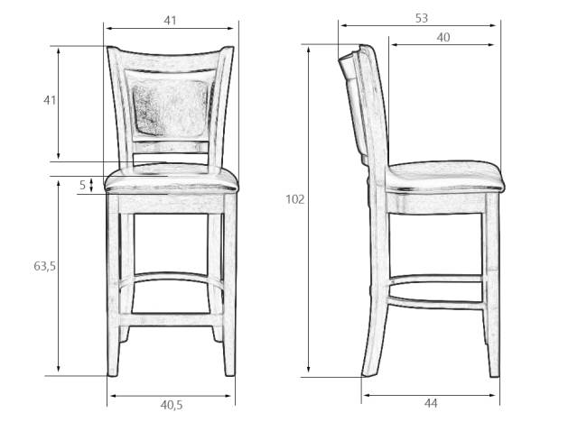 Набор 2 шт Стул полубарный DOBRIN GARRY COUNTER, шоколад, черный