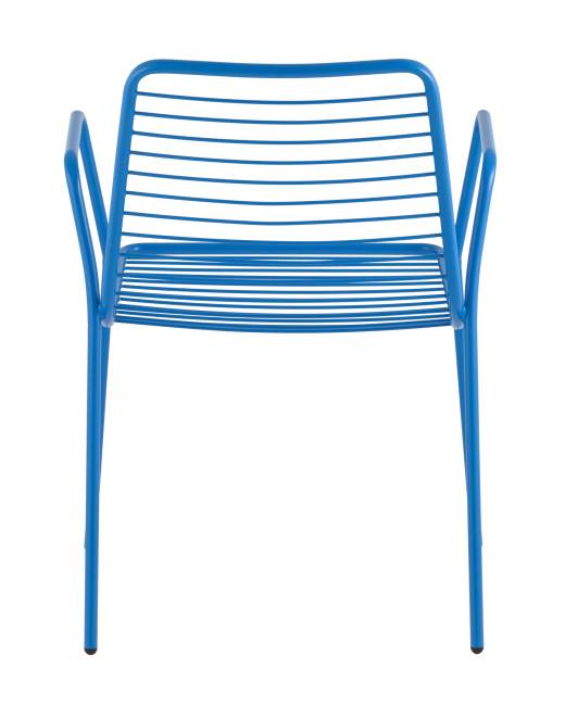 Стул с подлокотниками Дели металл голубой