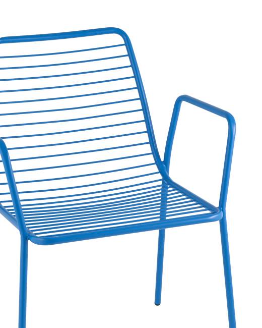Стул с подлокотниками Дели металл голубой