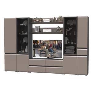 Сидней стенка № 64 цвет антрацит/МДФ веллюто капучино