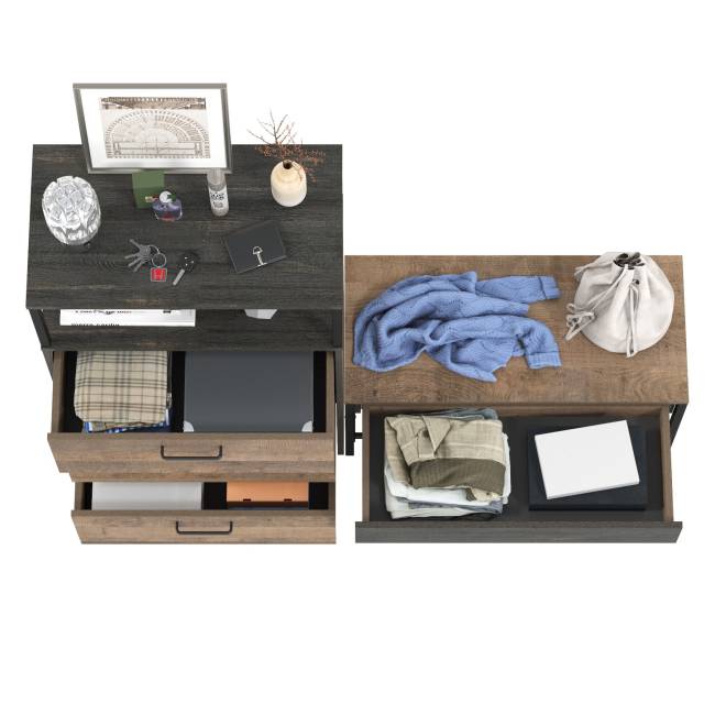 Тумба для обуви с сиденьем и комод с ящиками Трувор цвет дуб гранж песочный/интра