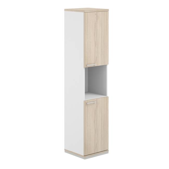 AG.219.WH.AR.AR.WH.R / Шкаф 5 ур. 400х400х1833 с нишей / корпус:белый, топ/дно:ак.равелло, фасады:ак.равелло