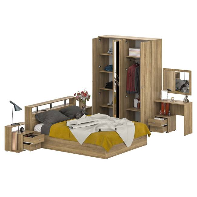 Спальня Камелия № 2 с кроватью 1600 цвет дуб сонома