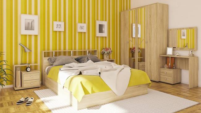 Спальня Камелия № 2 с кроватью 1600 цвет дуб сонома