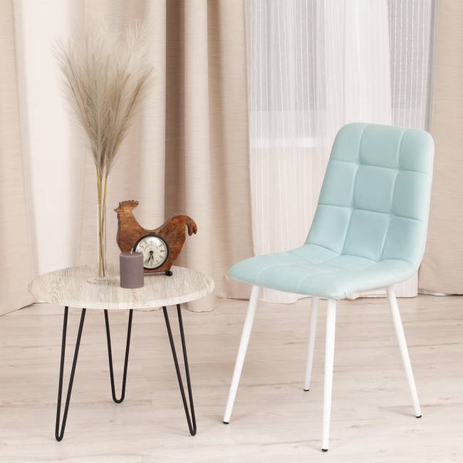 Стул CHILLY MAX / 1 шт. в упаковке Велюр/металл , 45 х 54 х 90 см , бирюзовый 20/белый бирюзовый 20/белый Велюр/металл